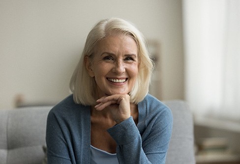 Portrait of smiling senior woman with nice teeth