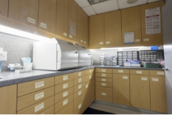 Sanitation and storage area in dental office