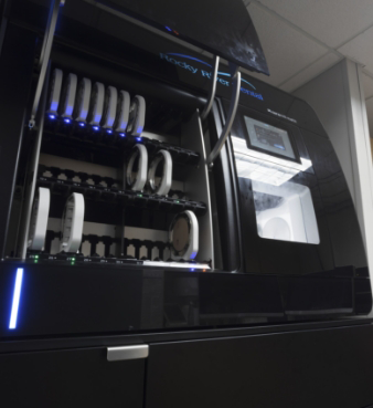 Machine in dental office used for creating clear aligners